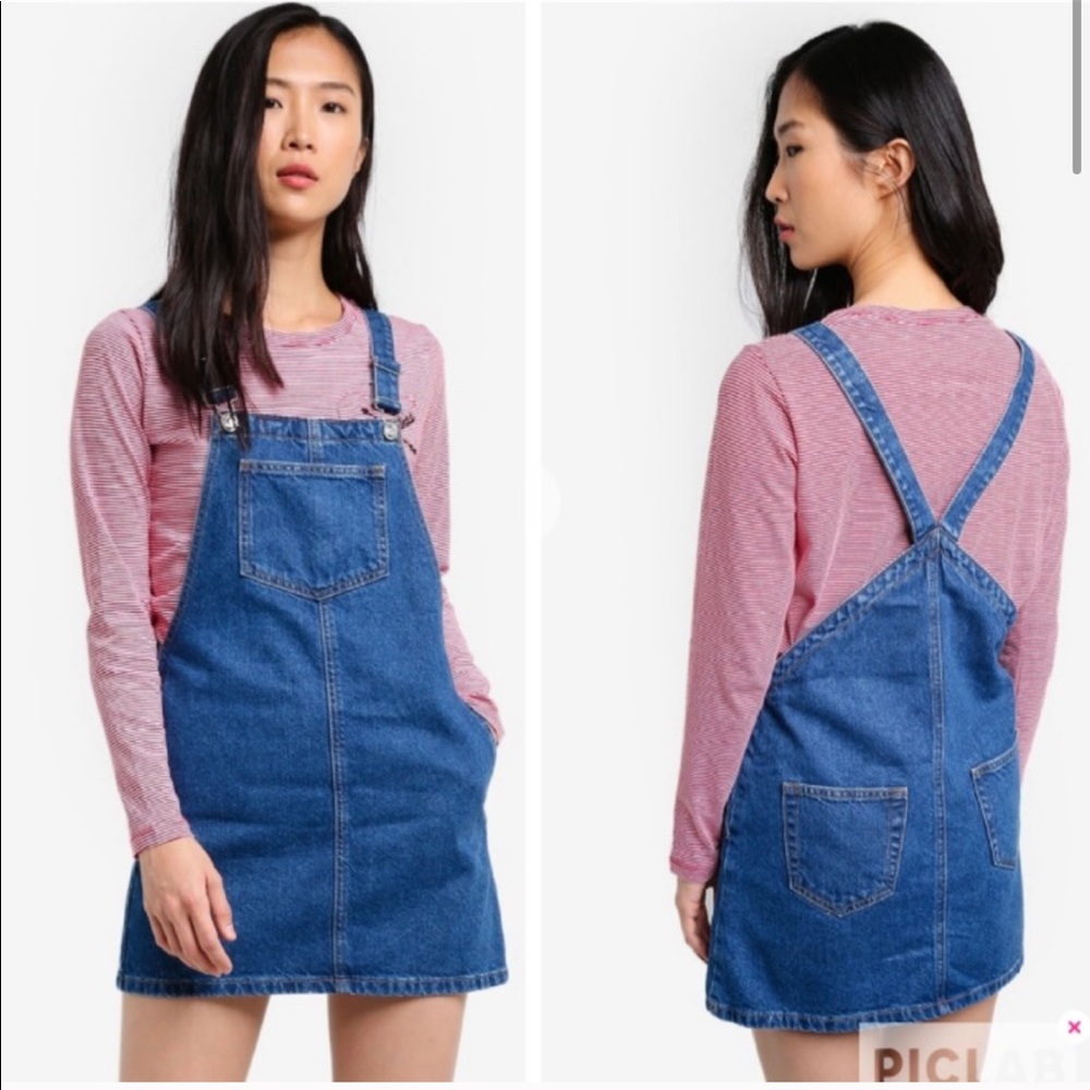 Topshop Denim Overall Moto dress